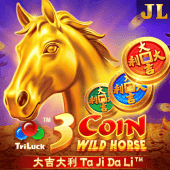 3 Coin Wild Horse Logo